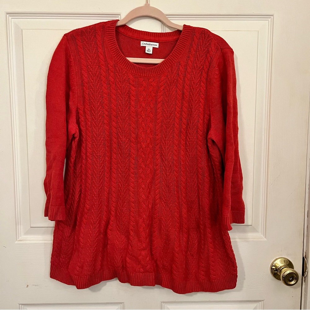 Red Cable Knit Sweater
